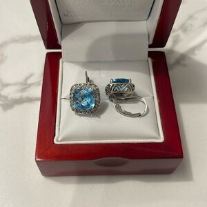 David Yurman style blue Albion pierced earrings